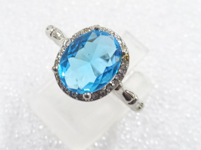 JAPANESE KIMONO / ANTIQUE COLORED STONE RING (SIZE 21)